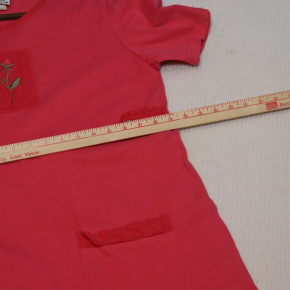 Vintage Donna Embroidered Rose Long Sleeve Cotton Maxi Dress M - Picture 4 of 6